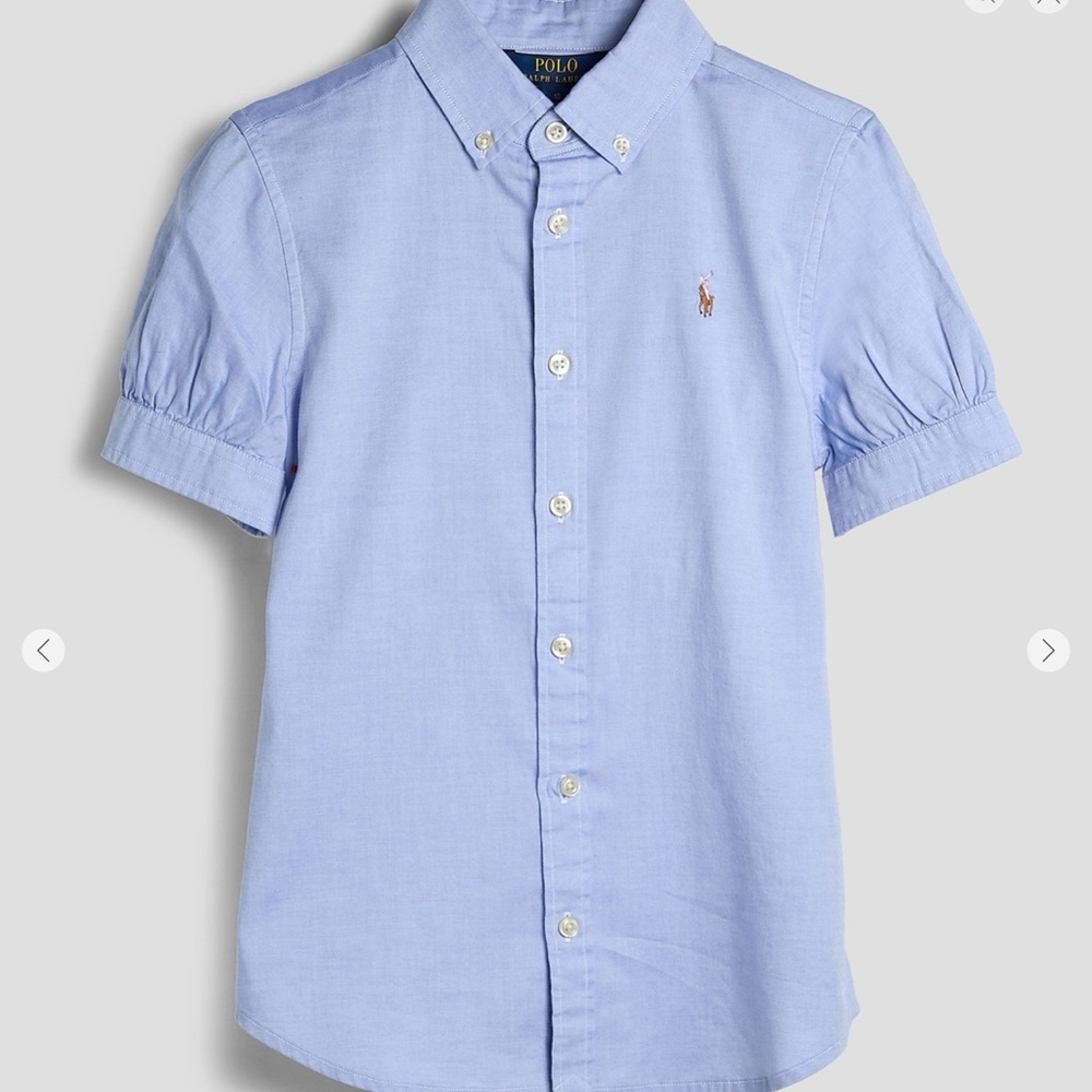 Polo Ralph Lauren Girls Light Blue Button-Down Shirt